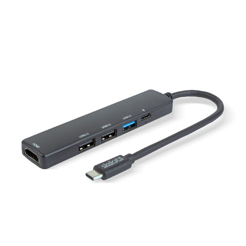 55064 • Multifunkčný USB hub - HDMI + Type-C 3.0 - 3xUSB-A, 1xType-C - 5 Gbps, 100 W - čierny