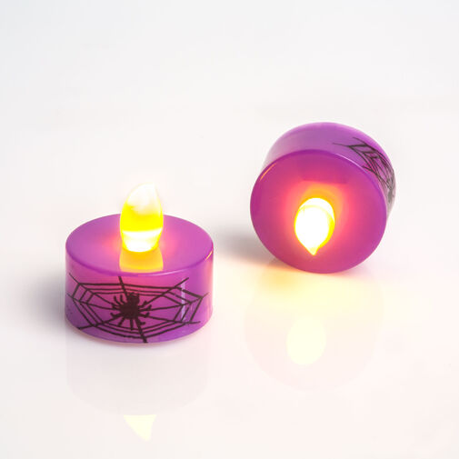55247F • LED čajové sviečky - Halloween, fialové - 2 ks / balenie