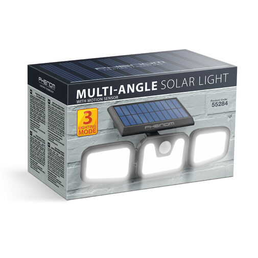 55284 • Solárny reflektor s pohybovým senzorom - páčkový, otáčateľný - 3 COB LED