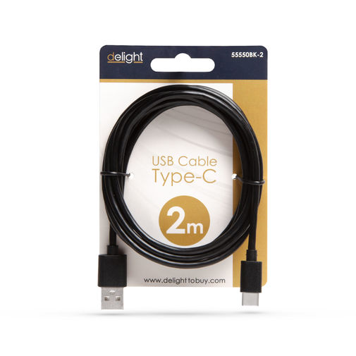 55550BK-2 • Dátový kábel USB Type - C - čierny - 2 m