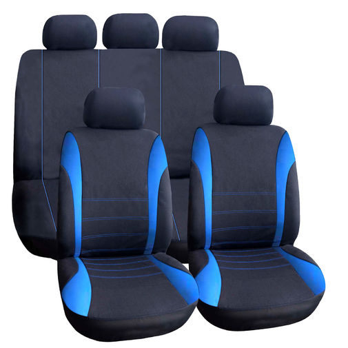55671BL • Sada poťahov na sedadlá - modrá / čierna - 9 ks - HSA006