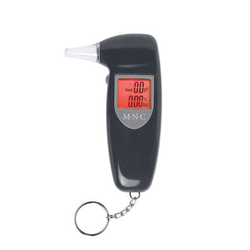 55791 • Digitálny alkoholtester s displejom - s krúžkom na kľúč a 5 trubíc