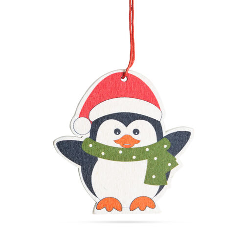 55982C • Sada vianočných ozdôb - tučniak - z dreva  - 8 x 6 cm