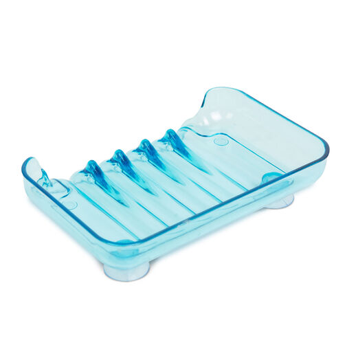 56031 • Držiak na mydlo - s prísavkou - modrý - plast - 13 x 10 x 3 cm