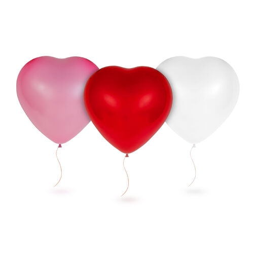 56099 • Balónová sada - v tvare srdca - červená/biela/ružová - 10 ks / balenie