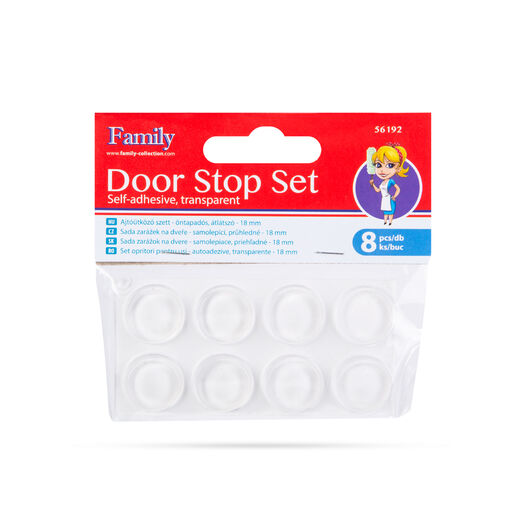 56192 • Sada zarážok na dvere – priehľadné –18 mm – 8 ks / balenie