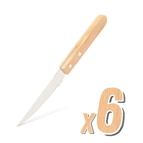 56306B • Gril nôž - 6 ks - drevená rukoväť