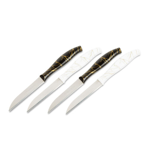 56316A • Kuchynský nôž set - 15 cm - čierna/biela - 4 ks / balenie