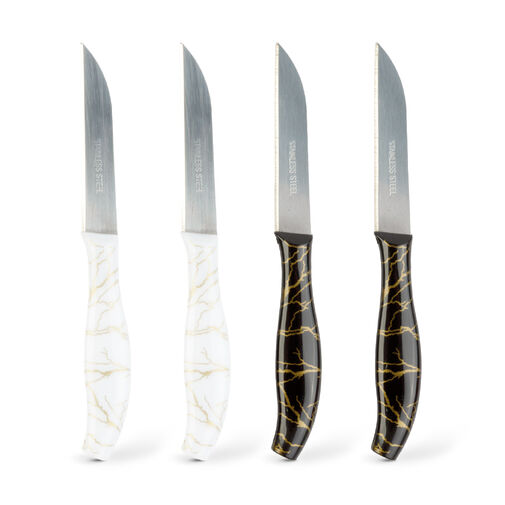 56316A • Kuchynský nôž set - 15 cm - čierna/biela - 4 ks / balenie