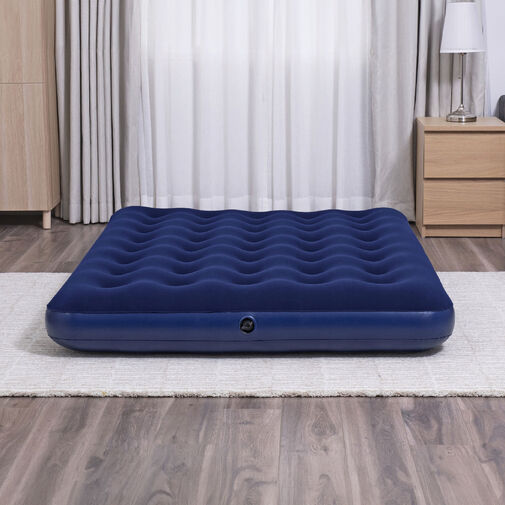 56434 • Nafukovací matrac - jednolôžkový, velúr - modrý - 191 x 137 x 22 cm