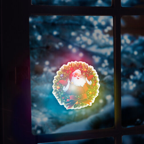 56513D • Vianočná RGB LED dekorácia - samolepiaca - veniec