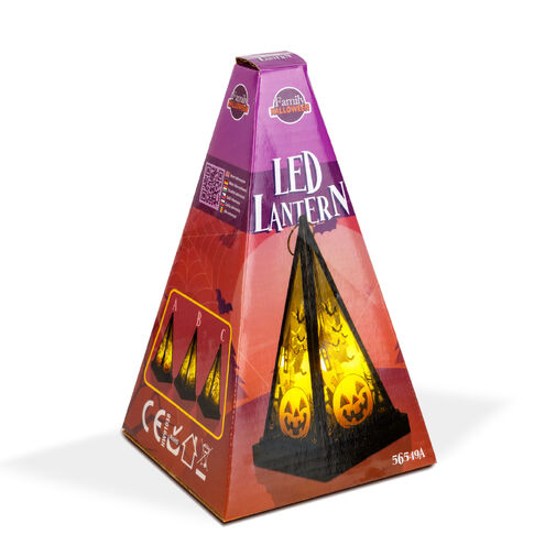 56549A • Halloweensky LED lampáš - tekvica - teplá biela - čierna - 9,5 x 9,5 x 17 cm - 2 x AAA