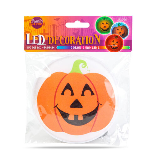 56564 • Halloweenska LED dekorácia - RGB LED - tekvica - samolepiaca - 12 x 4 cm 