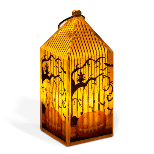 56566 • Halloweensky LED lampáš - tekvica - oranžová LED - 2  x LR44 - 4 x 4 x 9,5 cm