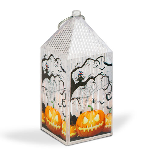 56566 • Halloweensky LED lampáš - tekvica - oranžová LED - 2  x LR44 - 4 x 4 x 9,5 cm