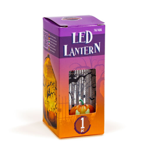 56566 • Halloweensky LED lampáš - tekvica - oranžová LED - 2  x LR44 - 4 x 4 x 9,5 cm