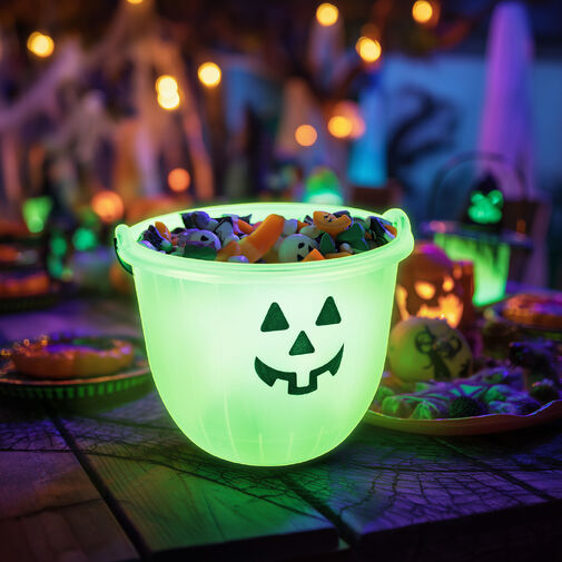 56577 • Halloweenová dekorácia - fosforeskujúci vedro - 2 druhy - 20 x 16 cm  