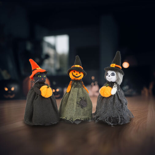 56578 • Halloween dekorácia - duch, mačka, tekvicová hlava - 21 cm  