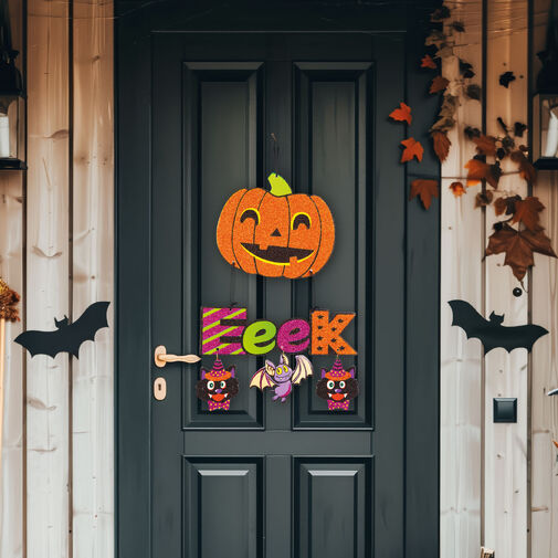 56581 • Halloween dekorácia - tekvica - závesná - 45 x 23 cm  