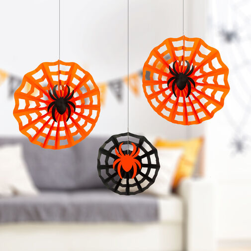 56585 • Halloweenska dekorácia - sada pavučín - papier - 30/40 cm - 3 ks / balenie  