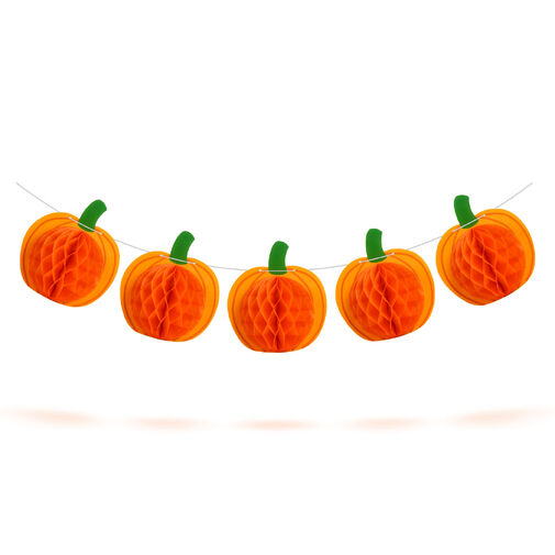 56586 • Halloweenska dekorácia - tekvicová lampiónová girlanda - papier - 2 m  