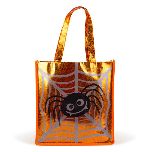 56590A • Halloweenská darčeková taška - pavúk - 30 x 33 cm - oranžová