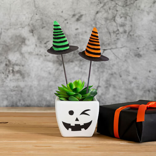 56593 • Halloween dekorácia set – čarodejnícky klobúk – zapichovateľný – 20 x 7 cm – 3 ks / balenie