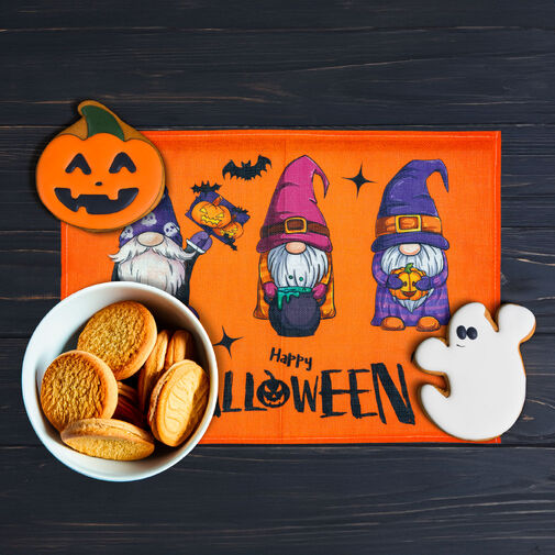 56597 • Halloween dekorácia - podložka pod tanier - škriatok - 46 x 32,5 cm