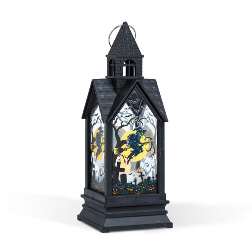 56600A • Halloweenská svietiaca dekorácia - čarodejnica - žltá LED - 17,5 x 6,3 x 6,3 cm - 3 x LR44  
