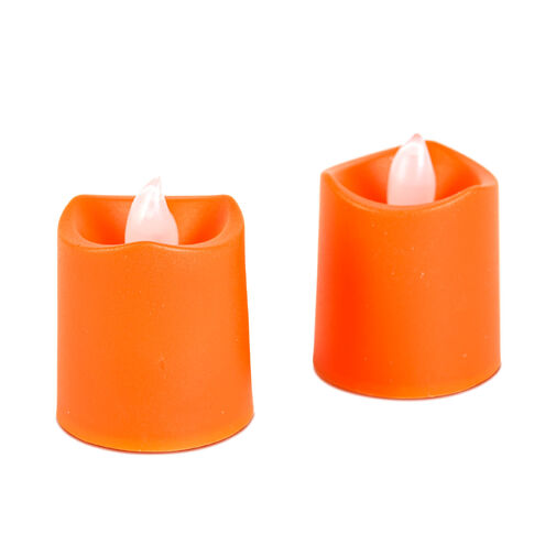 56620A • Halloweenová svietiaca dekorácia - LED sviečka - oranžová - 2 ks / balenie