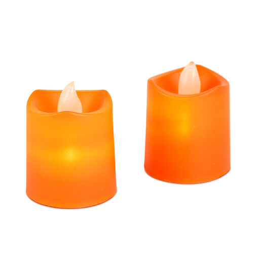 56620A • Halloweenová svietiaca dekorácia - LED sviečka - oranžová - 2 ks / balenie