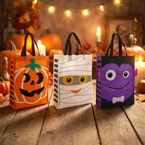56624 • Halloween taška - s filcovou dekoráciou - 40 x 30 cm - 3 varianty
