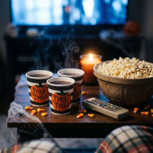56632A • Halloweenový papierový pohár - tekvica - 2,5 dl - 8 ks / balenie