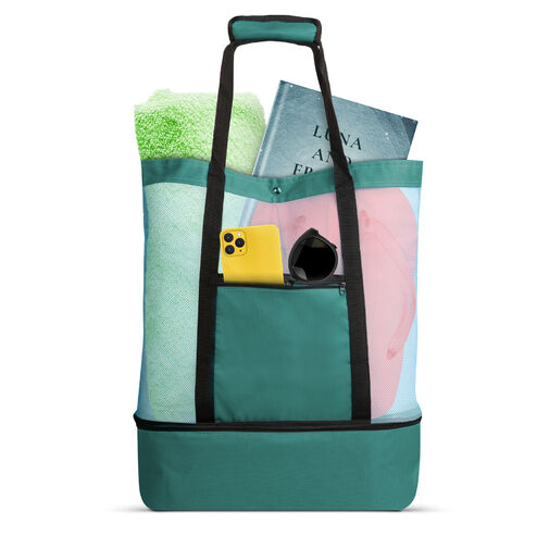 57037B • Plážová taška - s termo priehradkou - zelená