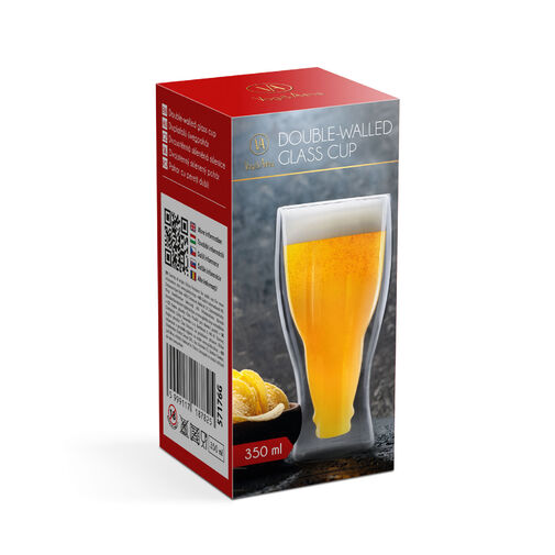 57176G • Dvojstenný sklenený pohár - na pivo, nápoje - 350 ml