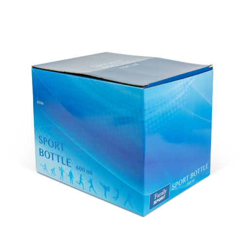 57211 • Športová fľaša - plastová, priehľadná - 600 ml - 3 farby