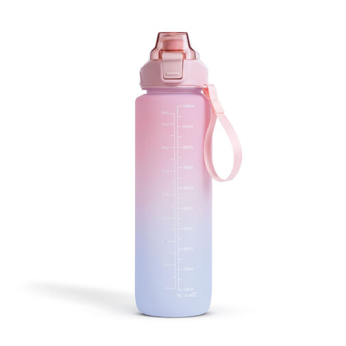 57219A • Športová fľaša - 1 L - opálová - ružovo - modrý farebný prechod