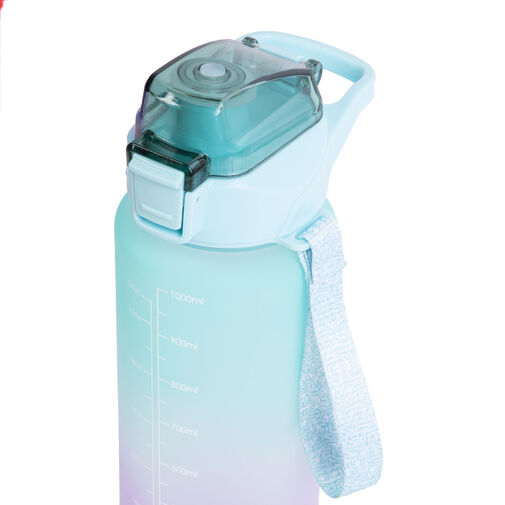 57219B • Športová fľaša - 1 L - opálová - modro - fialový farebný prechod