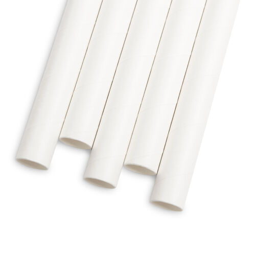 57602B • Papierová slamka - biela - 197 x 10 mm - 80 ks / balenie