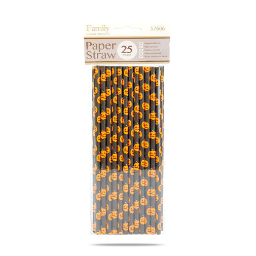 57606 • Papierové slamky - Halloween - 197 x 6 mm - 25 ks / balenie