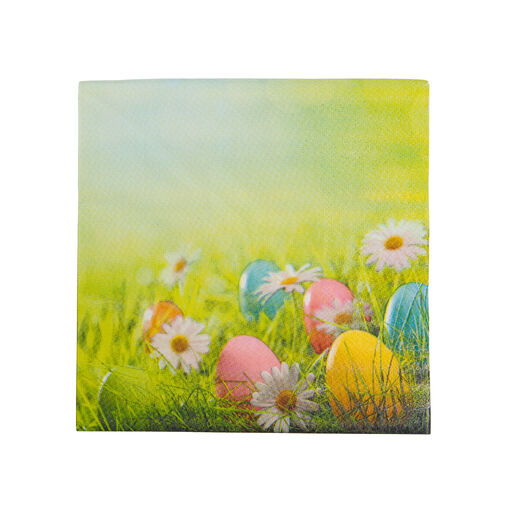57922 • Veľkonočná servítka - vajíčka a kvety - 33 x 33 cm - 3 vrstvy - 20 ks / balenie