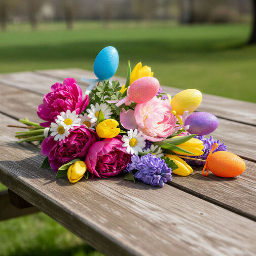 57949 • Veľkonočná dekorácia – vajíčko na paličke – 23 cm – 5 ks