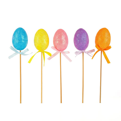 57949 • Veľkonočná dekorácia – vajíčko na paličke – 23 cm – 5 ks