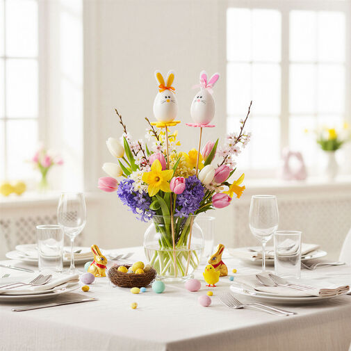 57950 • Veľkonočná dekorácia - zajac, filc - 33 cm - 2 ks