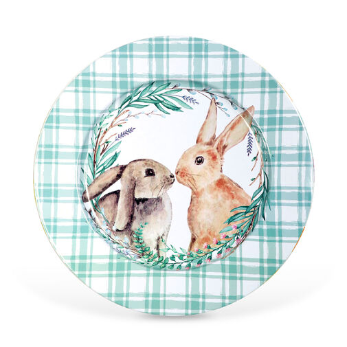 57969A • Veľkonočný tanier – kov – so zajačikom – 33 cm