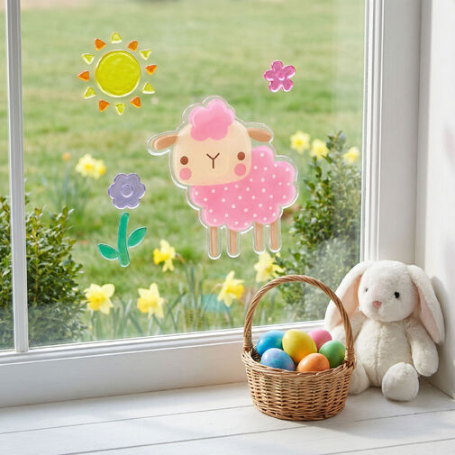 57986 • Veľkonočná dekorácia – gélová okenná dekorácia – 19 x 19 cm – viacero druhov