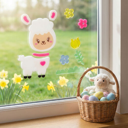 57986 • Veľkonočná dekorácia – gélová okenná dekorácia – 19 x 19 cm – viacero druhov