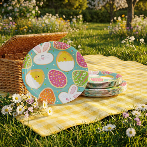 57988 • Veľkonočný papierový tanier - 23 cm - 8 ks / balenie