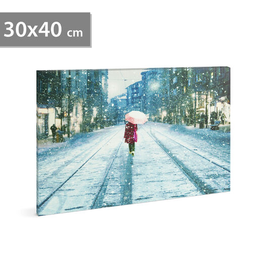 58017C • LED obrázok na stenu - zimná krajina -  2 x AA, 30 x 40 cm