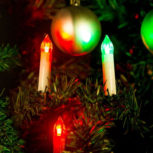 58037B • Vianočná LED sviečková sveteľná reťaz - Multicolor - 10 LED - 2 x AA